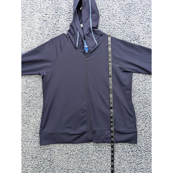 Y2K GAP Body Track Suit Jacket Size L Full Zip Stretch Gym Activewear Yoga Blue - Picture 9 of 11